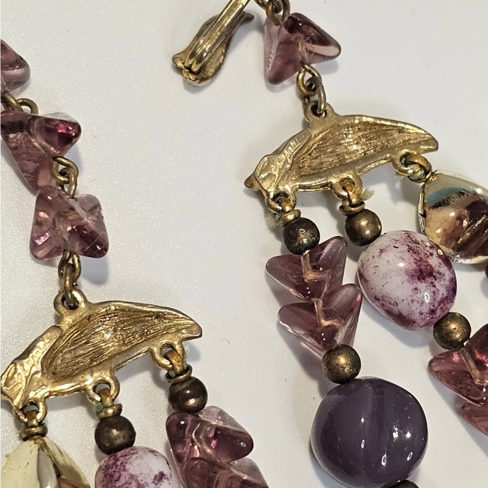 Schiaperelli Signed Vintage multi strand Bead Statement Necklace - Picture 11 of 14